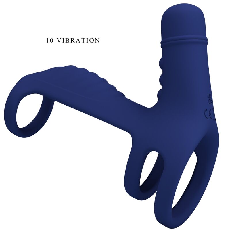 PRETTY LOVE - ELISH ANILLO VIBRADOR CON EXTENSIÓN AZUL - Imagen 5