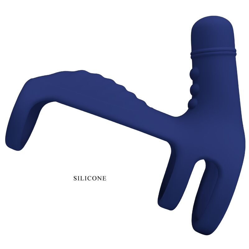 PRETTY LOVE - ELISH ANILLO VIBRADOR CON EXTENSIÓN AZUL - Imagen 3