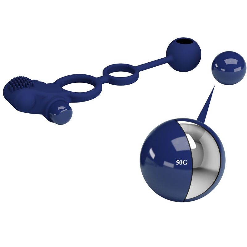 PRETTY LOVE - REMINGTON DOBLE ANILLO VIBRADOR CON PLUG AZUL - Imagen 2