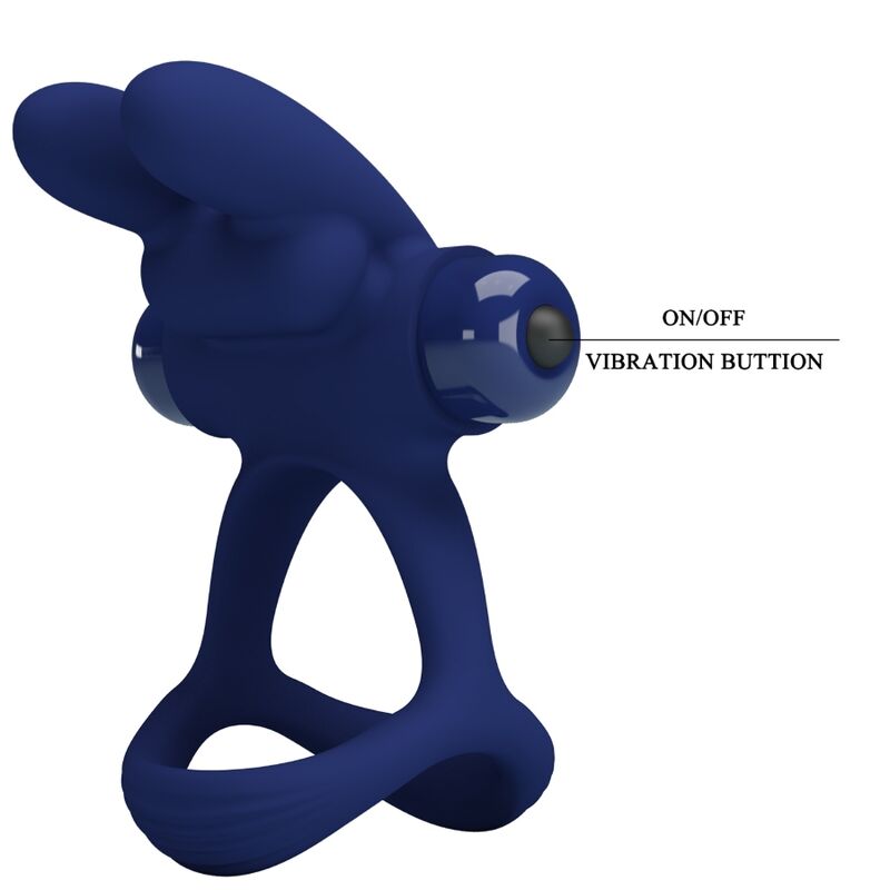 PRETTY LOVE - FRANCISCO DOBLE ANILLO VIBRADOR RABBIT AZUL - Imagen 10