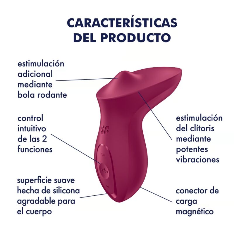 SATISFYER - EXCITERRR VIBRADOR LAY-ON CLÍTORIS FUCSIA - Imagen 3