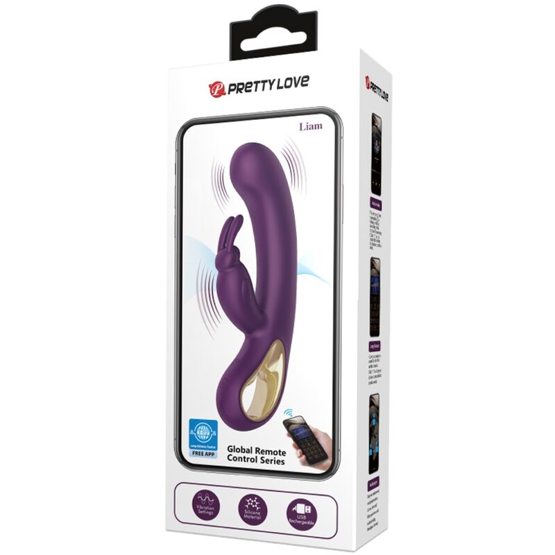 PRETTY LOVE - LIAM VIBRADOR RABBIT & ESTIMULADOR PUNTO G MORADO - Imagen 3