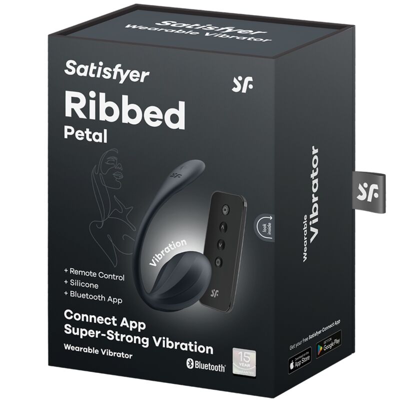 SATISFYER - RIBBED PETAL ESTIMULADOR PUNTO G CONTROL REMOTO NEGRO APP GRATUITA - Imagen 7