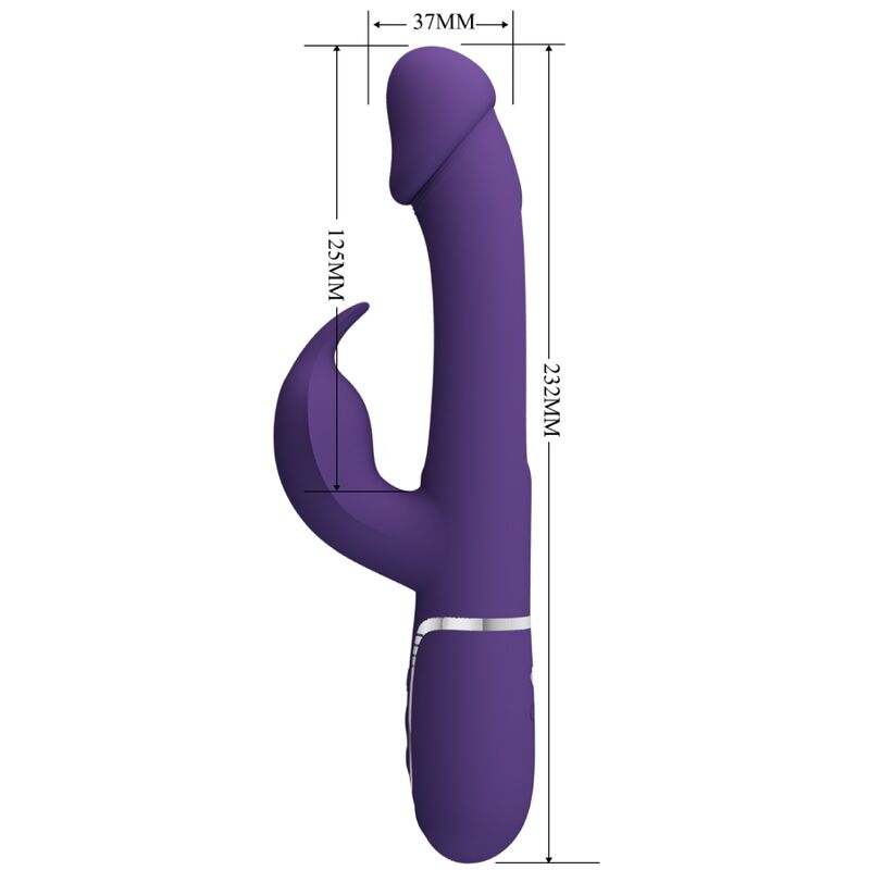 PRETTY LOVE - KAMPAS VIBRADOR RABBIT 3 EN 1 MULTIFUNCIÓN CON LENGUA VIOLETA - Imagen 6