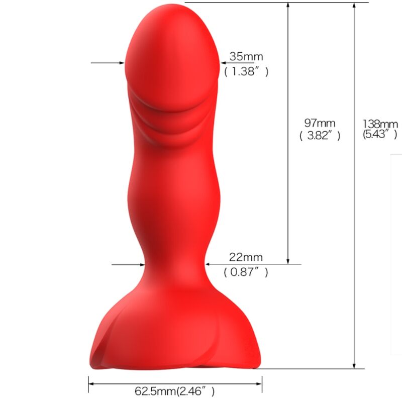 ARMONY - EXTREME A BLOOM ROSA VIBRADOR & PLUG ANAL CONTROL REMOTO ROJO - Imagen 5