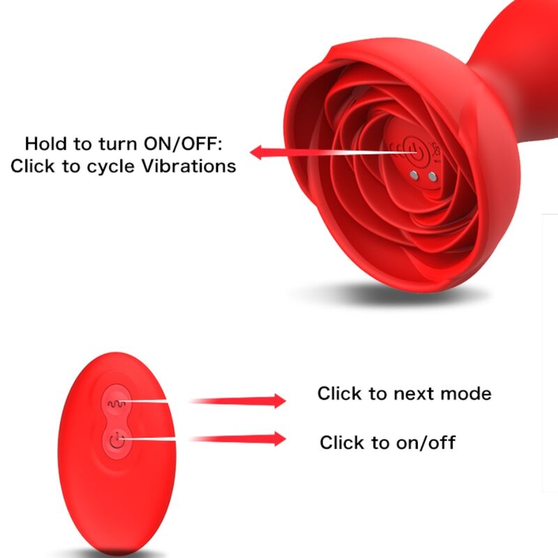ARMONY - EXTREME A BLOOM ROSA VIBRADOR & PLUG ANAL CONTROL REMOTO ROJO - Imagen 4