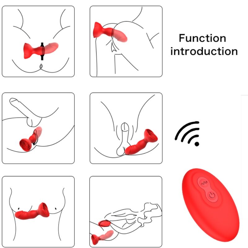 ARMONY - EXTREME A BLOOM ROSA VIBRADOR & PLUG ANAL CONTROL REMOTO ROJO - Imagen 6