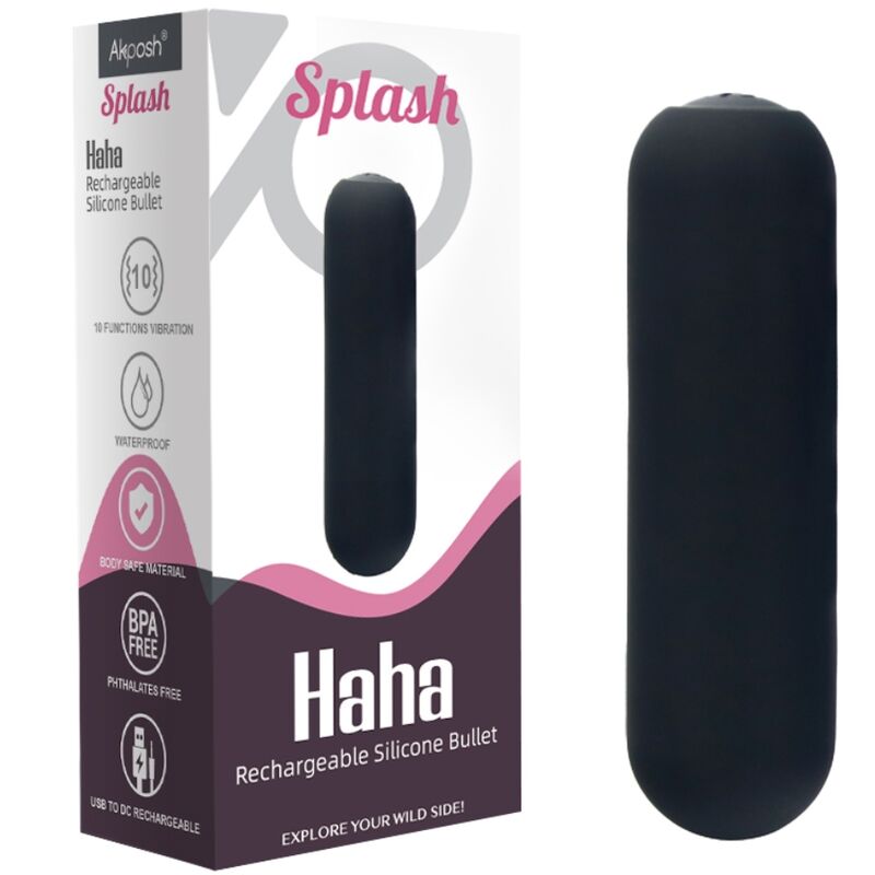 ARMONY - SPLASH HAHA BALA VIBRADORA SILICONA 10 VIBRACIONES 75 X 19 CM NEGRO - Imagen 5