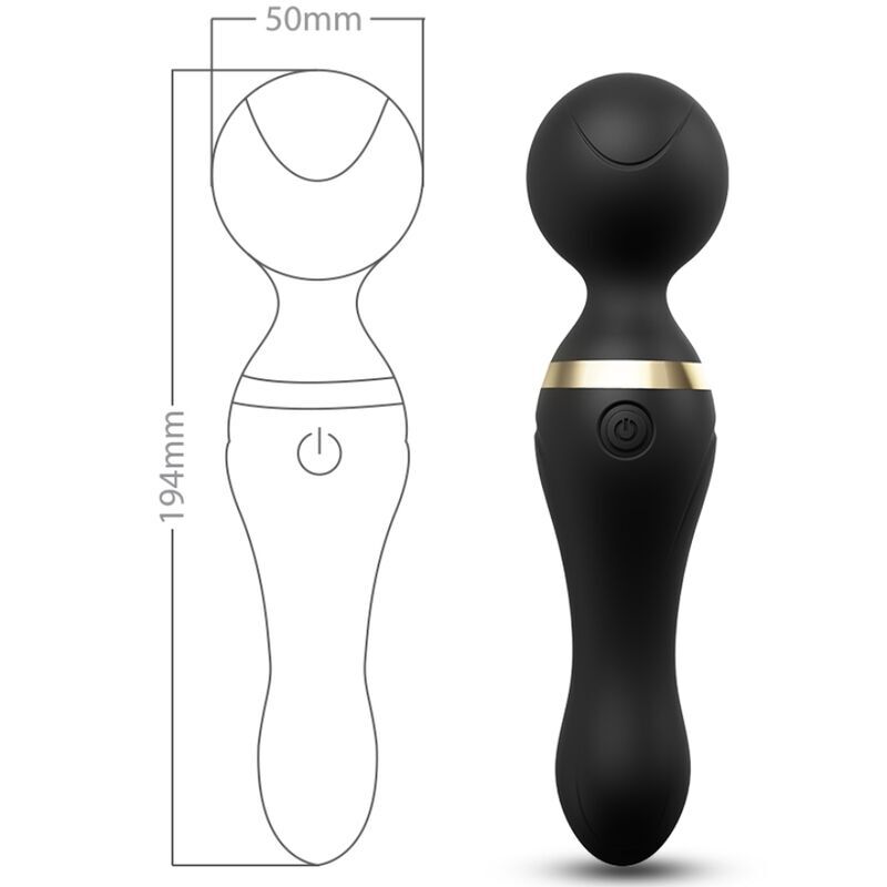 ARMONY - FREEZA MASAJEADOR & VIBRADOR CABEZA FLEXIBLE NEGRO - Imagen 4