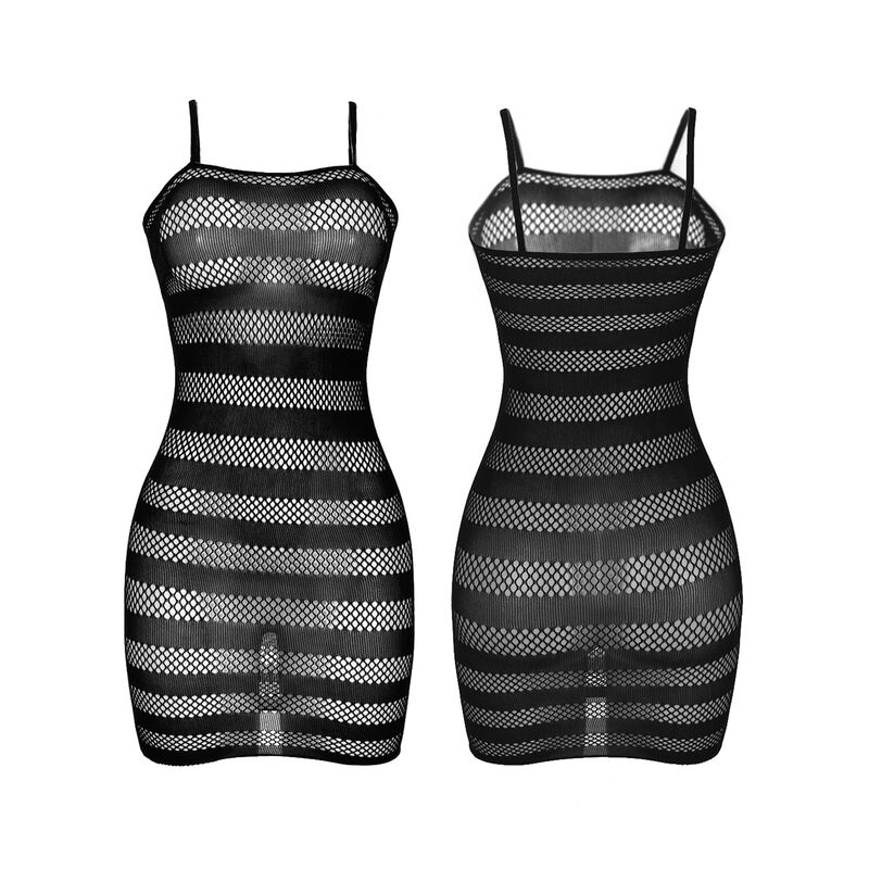 SUBBLIME - 951733 VESTIDO DE REJILLA CON FRANJAS NEGRO TALLA ÚNICA - Imagen 4