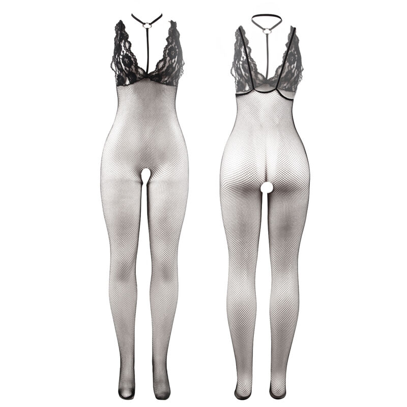 SUBBLIME - 951993 BODYSTOCKING CROTCHLESS DE REJILLA TRANSPARENTE NEGRO TALLA ÚNICA - Imagen 3
