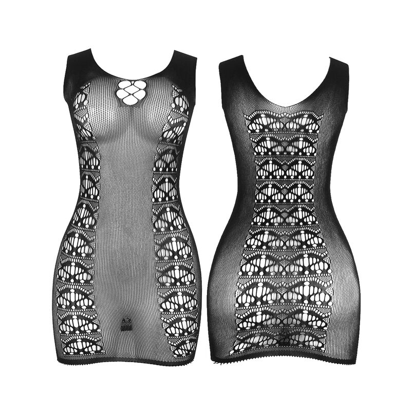 SUBBLIME - 952167 VESTIDO DE REJILLA CORTO ELÁSTICO NEGRO TALLA ÚNICA - Imagen 6