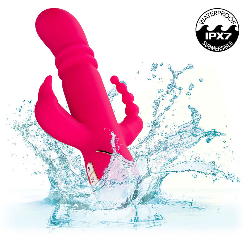 CALEXOTICS - JACK FANTASY TRIPLE VIBRADOR CALENTABLE RABBIT ROSA - Imagen 6