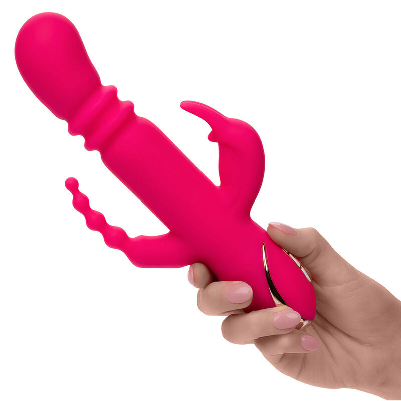 CALEXOTICS - JACK FANTASY TRIPLE VIBRADOR CALENTABLE RABBIT ROSA - Imagen 2