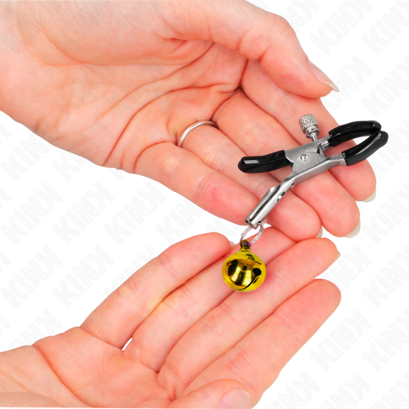 KINK - PINZAS PARA PEZONES CON CAMPANILLA DORADA 6 CM - Imagen 2