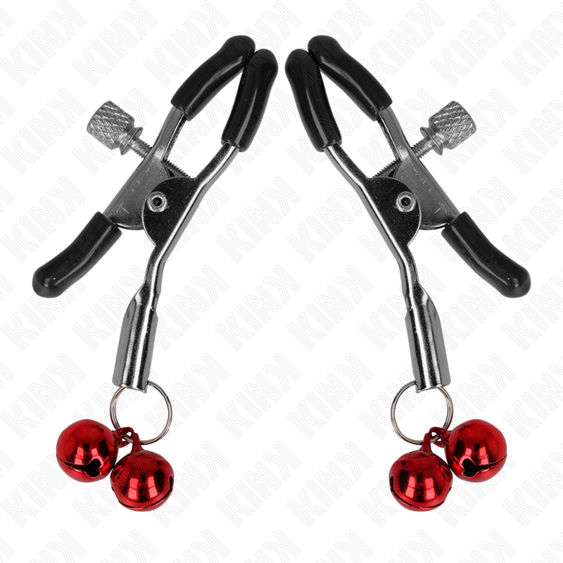 KINK - PINZAS PARA PEZONES CON DOBLE CAMPANILLA ROJO 6 CM - Imagen 5