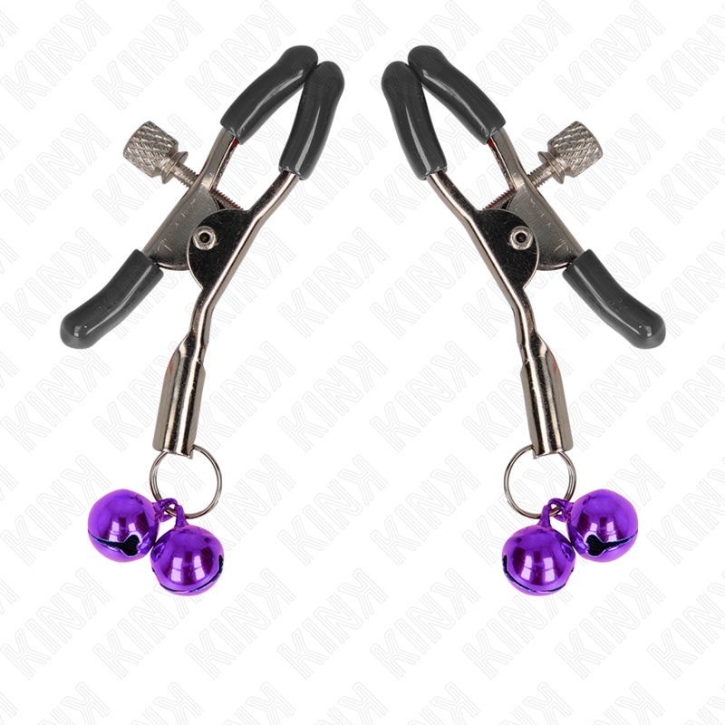 KINK - PINZAS PARA PEZONES CON DOBLE CAMPANILLA VIOLETA 6 CM - Imagen 5