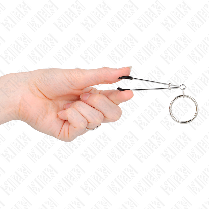 KINK - PINZAS PARA PEZONES FINA CON ARO PLATEADO 7 CM - Imagen 4