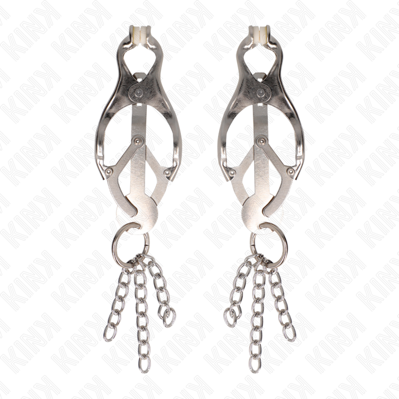KINK - PINZAS PARA PEZONES ESTILO JAPONÉS CON CADENAS PLATEADO - Imagen 5