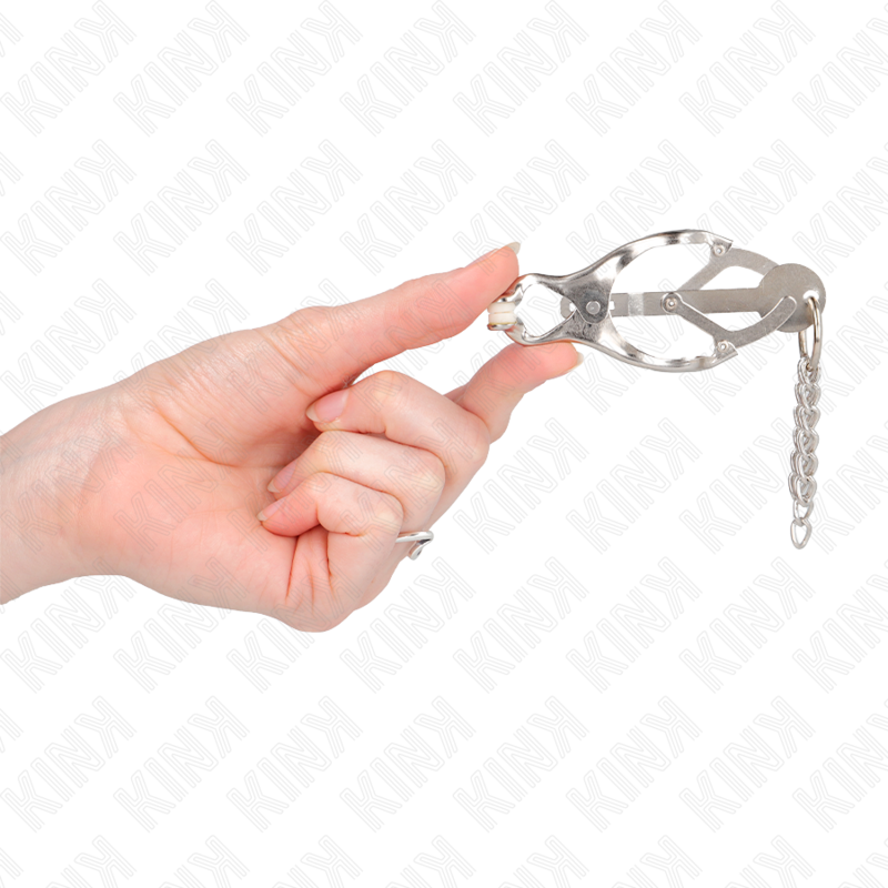 KINK - PINZAS PARA PEZONES ESTILO JAPONÉS CON CADENAS PLATEADO - Imagen 3