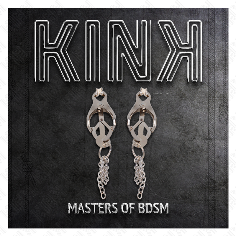 KINK - PINZAS PARA PEZONES ESTILO JAPONÉS CON CADENAS PLATEADO - Imagen 4