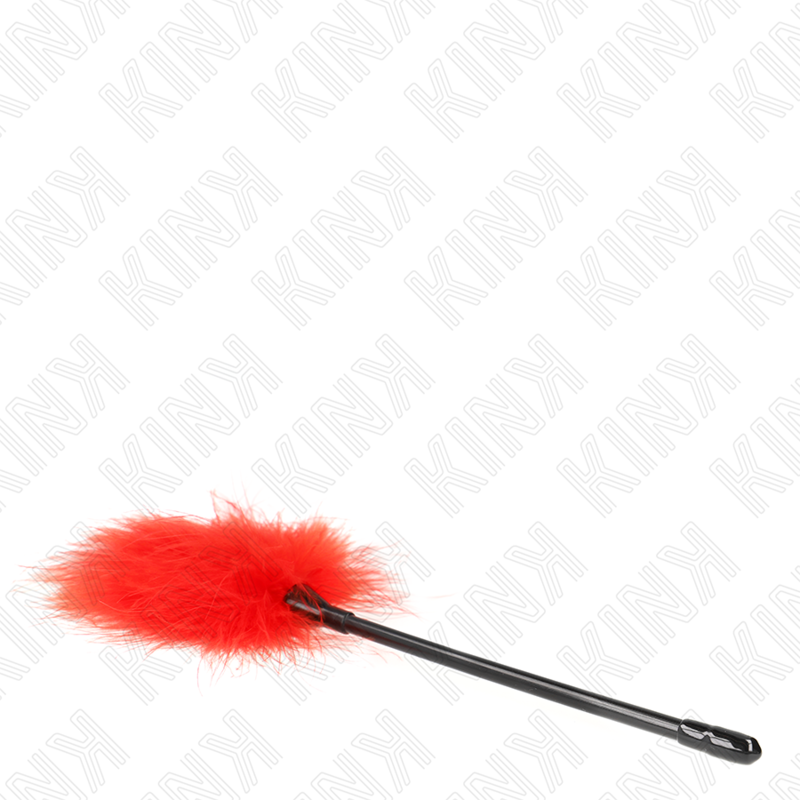 KINK - PLUMAS PARA COSQUILLAS ROJO USADO PARA EL KIT BONDAGE 27 CM - Imagen 2