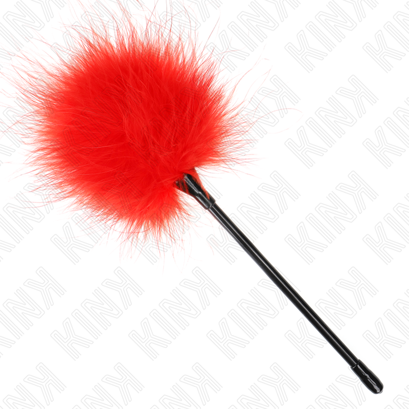 KINK - PLUMAS PARA COSQUILLAS ROJO USADO PARA EL KIT BONDAGE 27 CM - Imagen 3