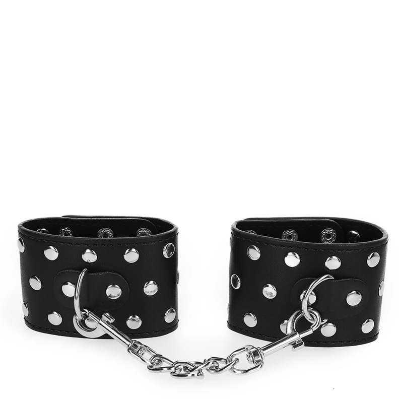 KINK - MUÑEQUERAS CON CIERRE A PRESIÓN LLENO DE TACHUELAS AJUSTABLE NEGRO 19-24 CM X 5.5 CM - Imagen 2