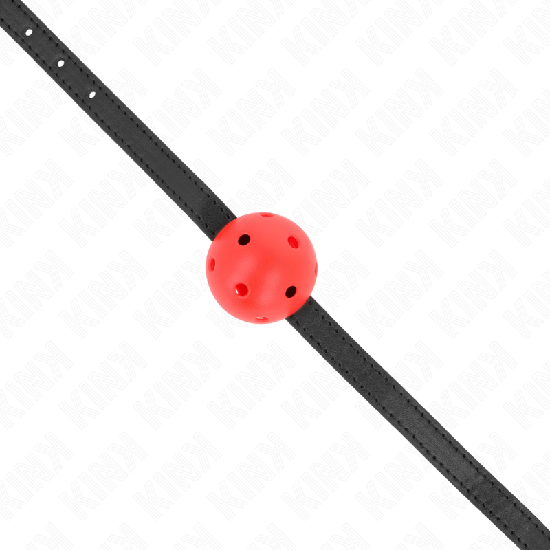 KINK - MORDAZA DE BOLA 4.5 CM TRANSPIRABLE SIMPLICITY ROJO 62 x 1.5 CM - Imagen 3