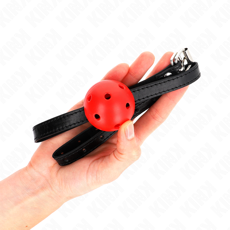 KINK - MORDAZA DE BOLA 4.5 CM TRANSPIRABLE SIMPLICITY ROJO 62 x 1.5 CM - Imagen 4