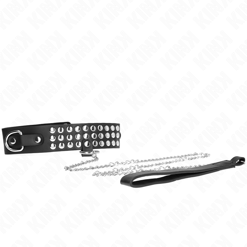 KINK - COLLAR CON CORREA 65 CM CON BRILLOS AJUSTABLE 37-42 CM X 5.3 CM - Imagen 2