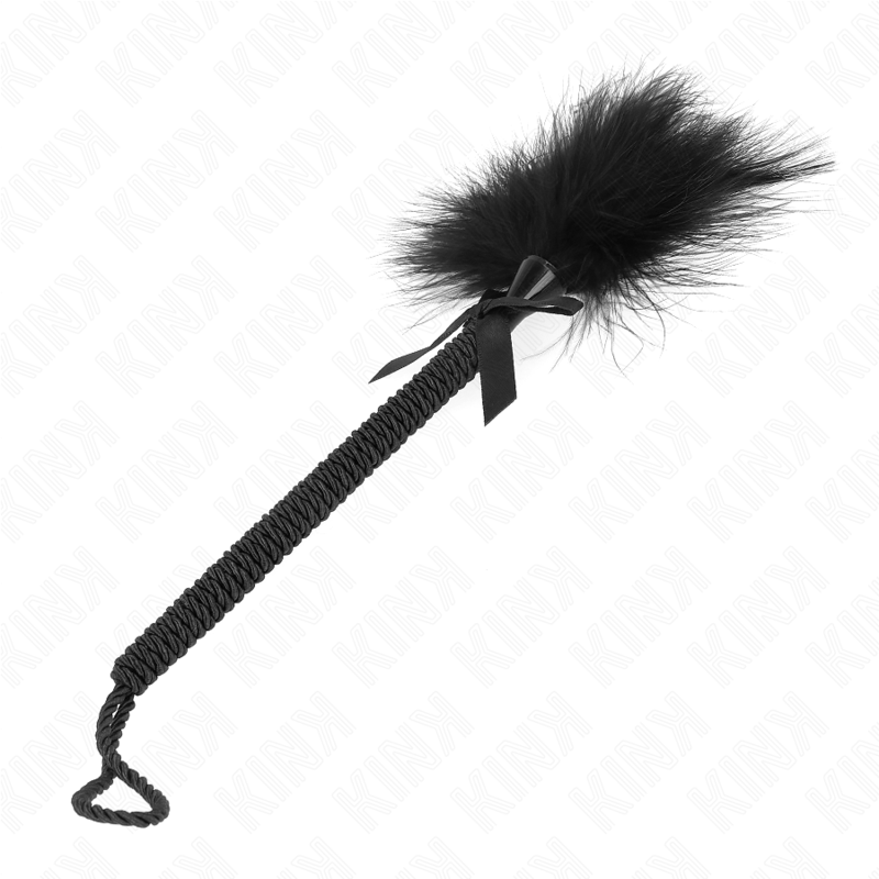 KINK - MASAJEADOR DE CUERDA DE NAILON CON PLUMAS PARA COSQUILLAS Y LAZO NEGRO 25 CM - Imagen 4