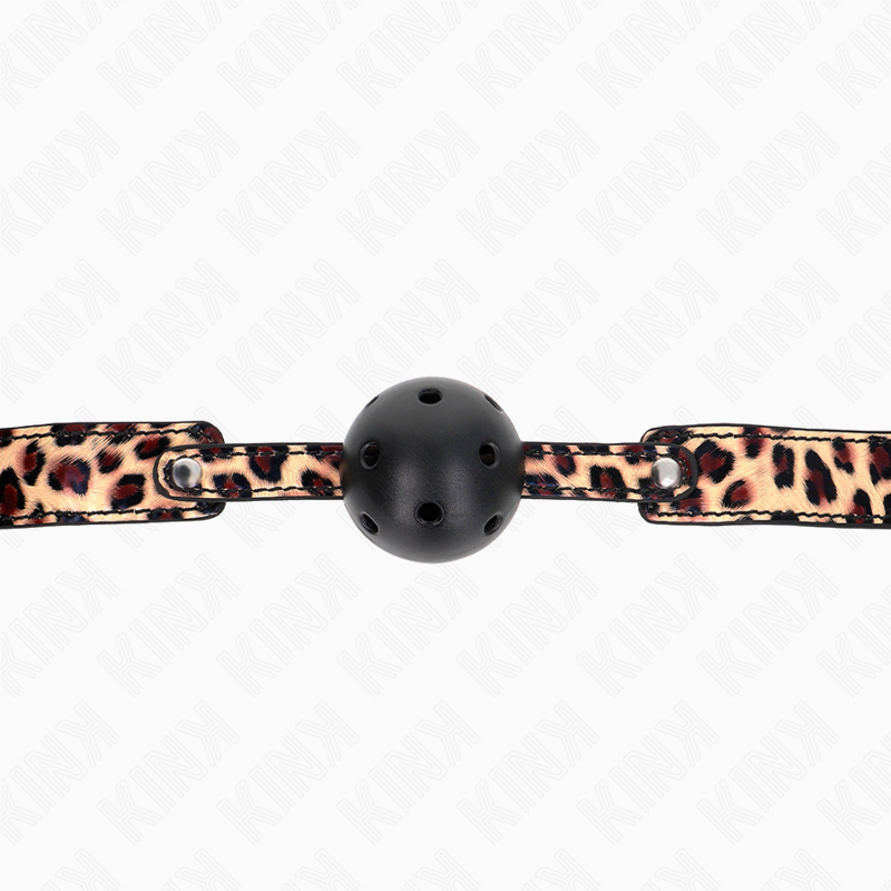 KINK - MORDAZA DE BOLA 4.5 CM TRANSPIRABLE LEOPARDO 65 x 2.5 CM - Imagen 4
