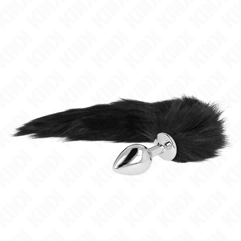 KINK - PLUG ANAL TALLA M 8 X 3.5 CM CON COLA SINTÉTICA 40 CM NEGRO - Imagen 4
