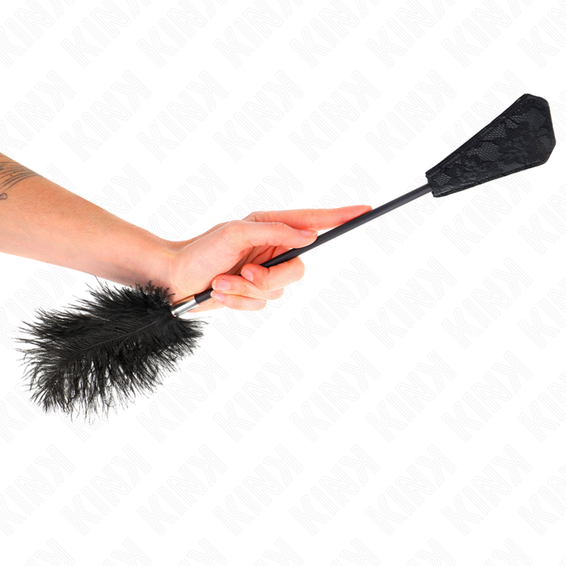 KINK - PLUMAS DE AVESTRUZ PARA COSQUILLAS CON PALETA DE ENCAJE 56 CM - Imagen 2