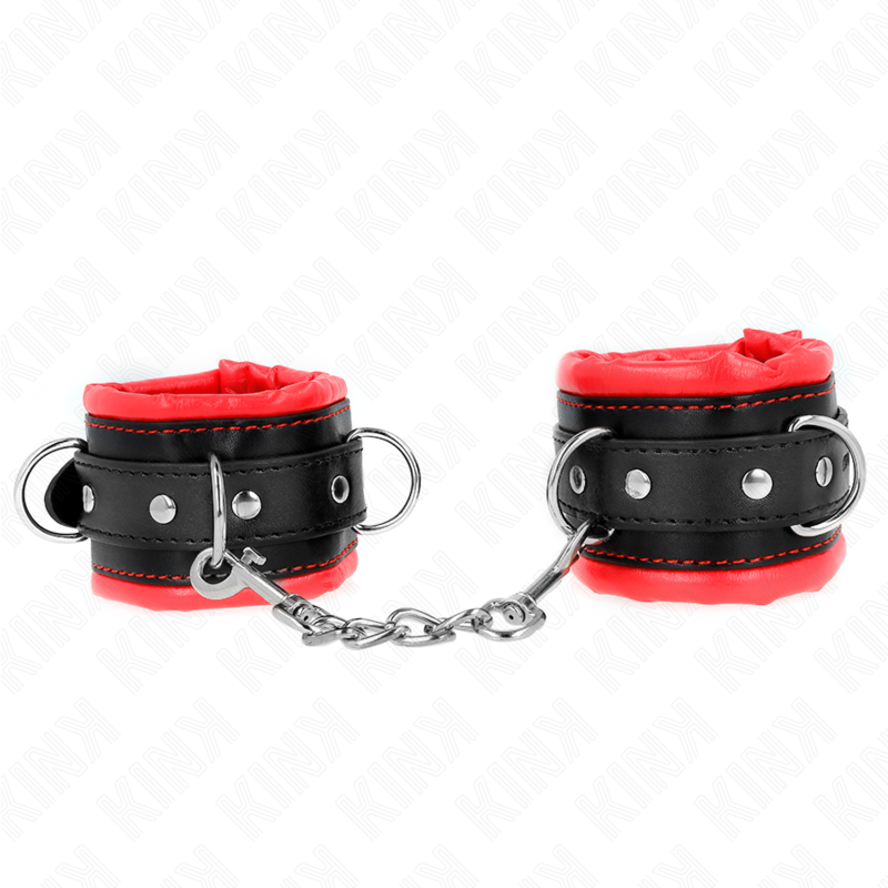 KINK - MUÑEQUERAS ESTILO HEAVY FORRO ROJO AJUSTABLE 20-30 CM X 6 CM - Imagen 2
