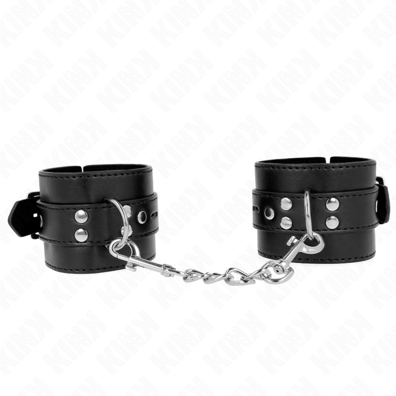 KINK - MUÑEQUERAS NEGRO CON CORREA NEGRO AJUSTABLE 17-28 CM X 6 CM - Imagen 2