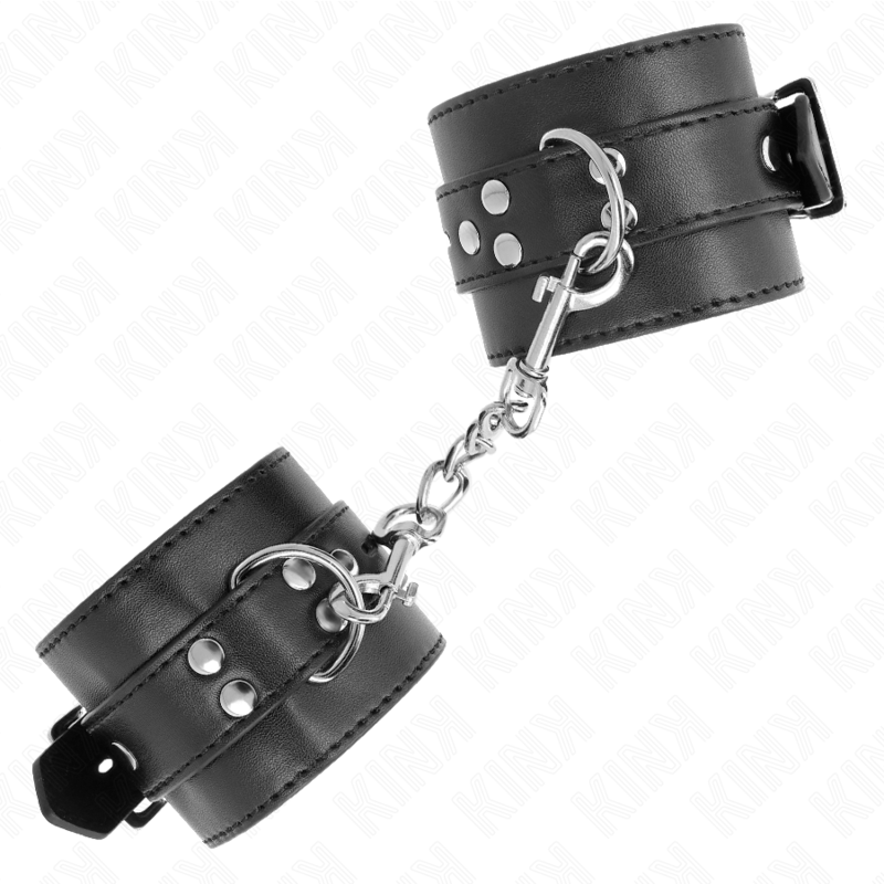 KINK - MUÑEQUERAS NEGRO CON CORREA NEGRO AJUSTABLE 17-28 CM X 6 CM - Imagen 3
