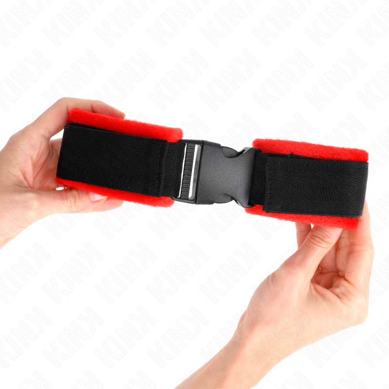 KINK - MUÑEQUERAS NYLON ROJO-NEGRO MODELO 1 AJUSTABLE 25-35 CM X 6 CM - Imagen 4