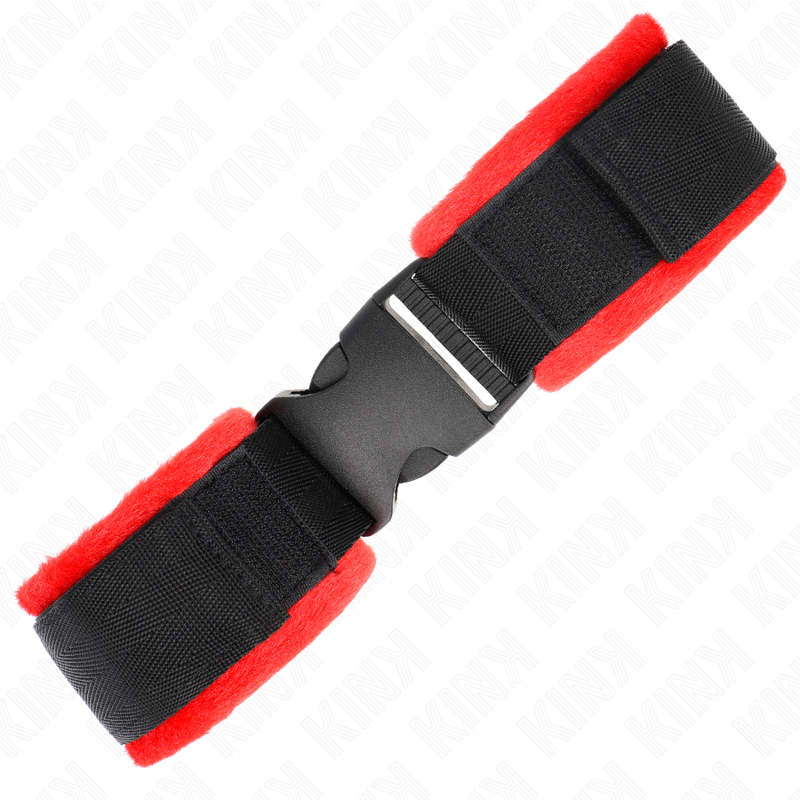 KINK - MUÑEQUERAS NYLON ROJO-NEGRO MODELO 1 AJUSTABLE 25-35 CM X 6 CM - Imagen 3