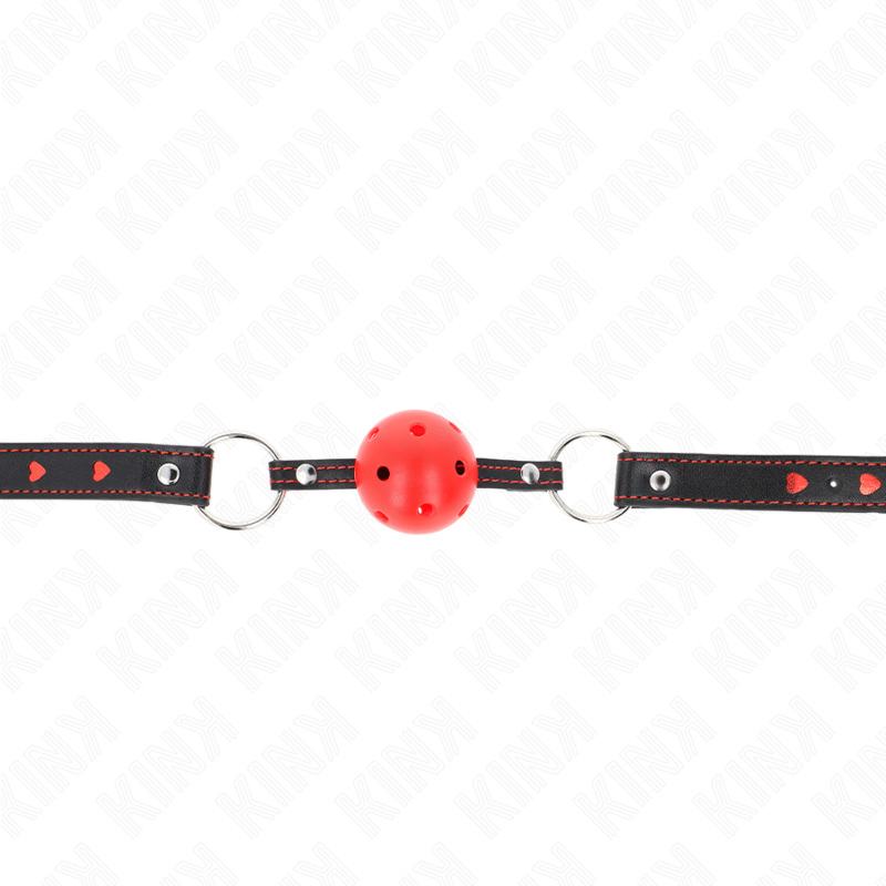 KINK - MORDAZA DE BOLA 4.5 CM ROJA DURA HUECA MODELO 2 65 x 2.5 CM - Imagen 2