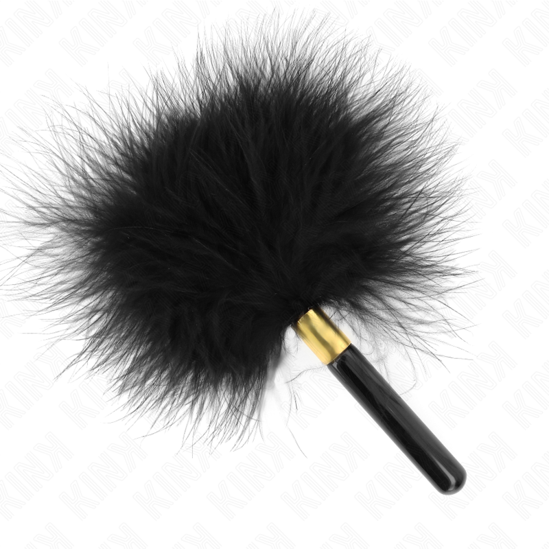 KINK - PLUMAS PARA COSQUILLAS METAL DORADO NEGRA 18 CM - Imagen 3