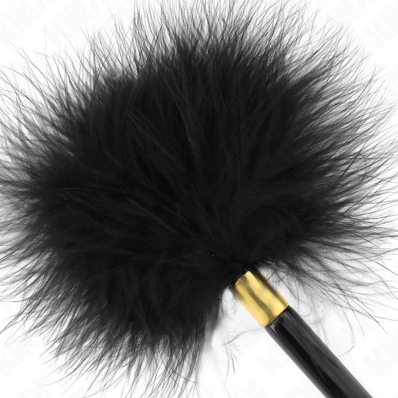 KINK - PLUMAS PARA COSQUILLAS METAL DORADO NEGRA 18 CM - Imagen 4