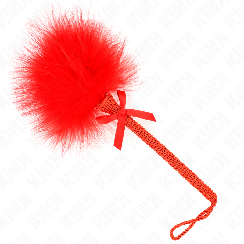 KINK - MASAJEADOR DE CUERDA DE NAILON CON PLUMAS PARA COSQUILLAS Y LAZO ROJO 25 CM - Imagen 2