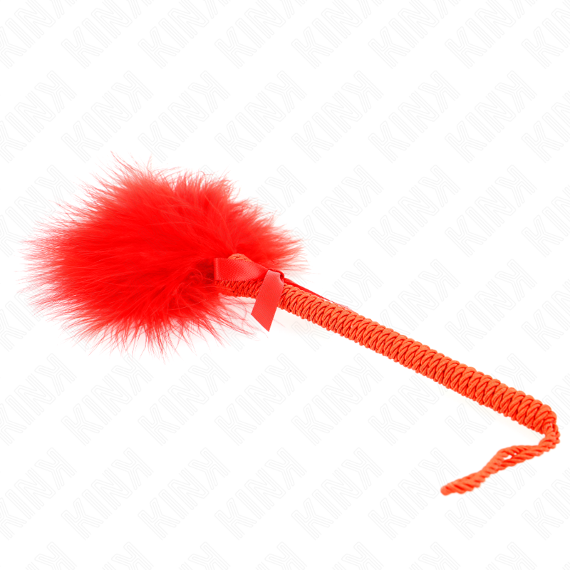 KINK - MASAJEADOR DE CUERDA DE NAILON CON PLUMAS PARA COSQUILLAS Y LAZO ROJO 25 CM - Imagen 4