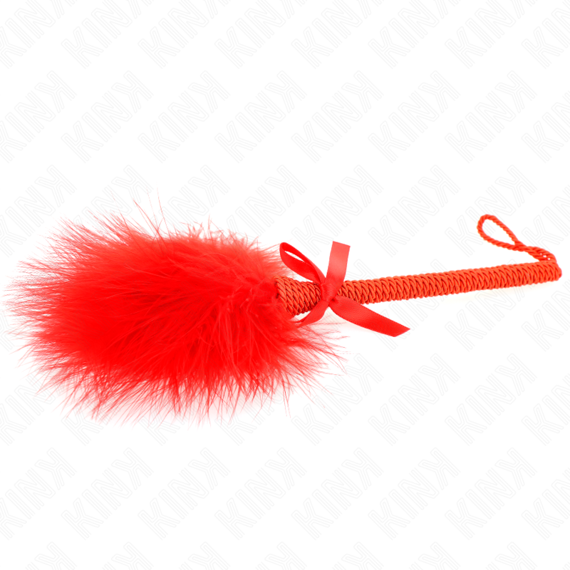 KINK - MASAJEADOR DE CUERDA DE NAILON CON PLUMAS PARA COSQUILLAS Y LAZO ROJO 25 CM - Imagen 3