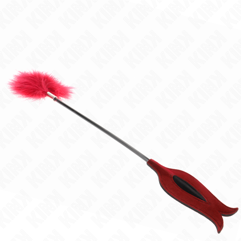 KINK - PLUMAS PARA COSQUILLAS CON PALETA FORMA DE ROSA 38 CM - Imagen 4