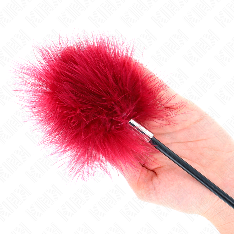 KINK - PLUMAS PARA COSQUILLAS CON PALETA FORMA DE ROSA 38 CM - Imagen 3