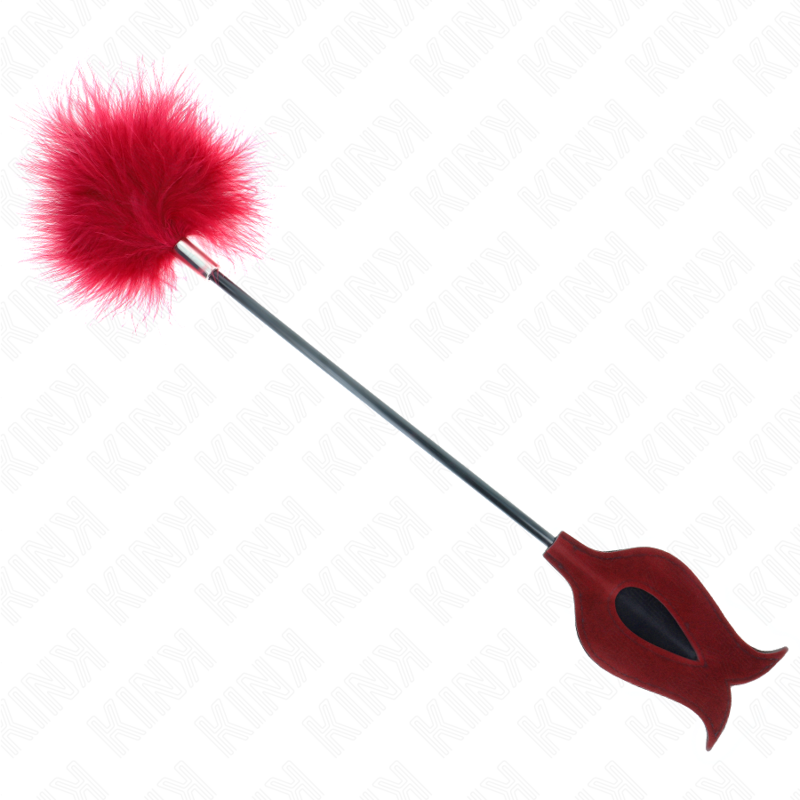 KINK - PLUMAS PARA COSQUILLAS CON PALETA FORMA DE ROSA 38 CM - Imagen 2