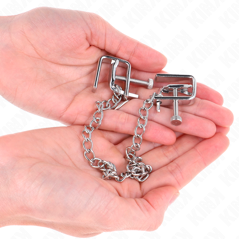 KINK - PINZAS PARA PEZONES COMPRESORA TORNILLO DE BANCO CON CADENA 30 CM - Imagen 4
